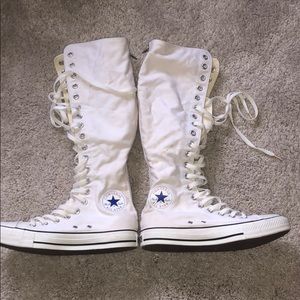 White knee high converse